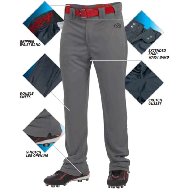 Rawlings رولينغز | سلسلة الإطلاق بنطلون بيسبول كامل الطول | شباب XX-كبير | أبيض - Image 3